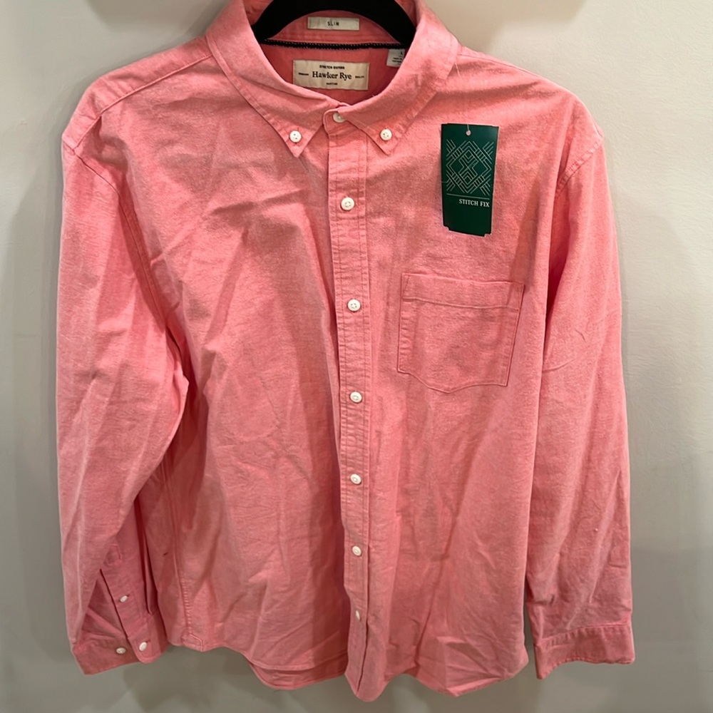 Hawker Rye Modern Stretch Oxford Salmon Size Large